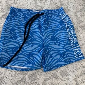 Allgory Blue Shrimp Wave Print Shorts | Men’s Large | Beach Swim Athletic Shorts